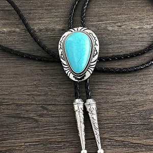 Inverse Turquoise Teardrop Bolo Tie | Yellowstone Spirit Southwestern Collection | Turquoise Necklace 