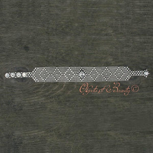 Iras SG Liquid Silver Choker with Clear Swarovski Crystal Necklaces Sergio Gutierrez Liquid Metal Jewelry 