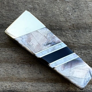 Ivory & Grey Fossilized Woolly Mammoth Tusk Money Clip | Yellowstone Spirit Southwestern Collection Wallets & Money Clips Santa Fe Stoneworks 