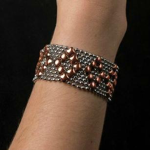 Jesse Stainless Steel w Rose Titanium Bracelet | SG Liquid Metal Bracelets Sergio Gutierrez Liquid Metal Jewelry 