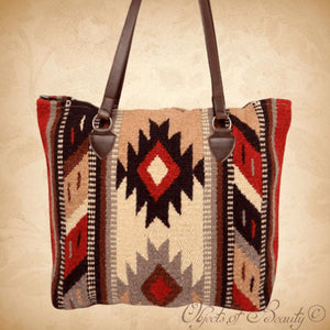 Lakota Sunset Handwoven Wool Tote Wool Bag Objects of Beauty 
