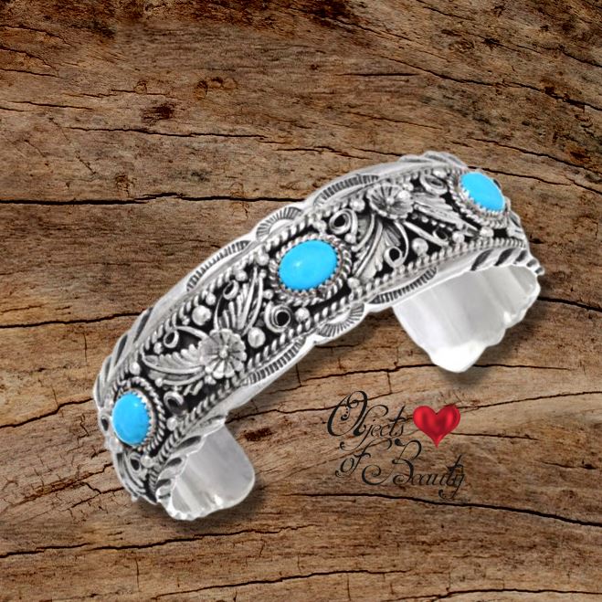 Living Sleeping Beauty Turquoise Cuff Bracelet | Yellowstone Spirit Southwestern Collection Turquoise Cuff Bracelet Objects of Beauty Southwest 