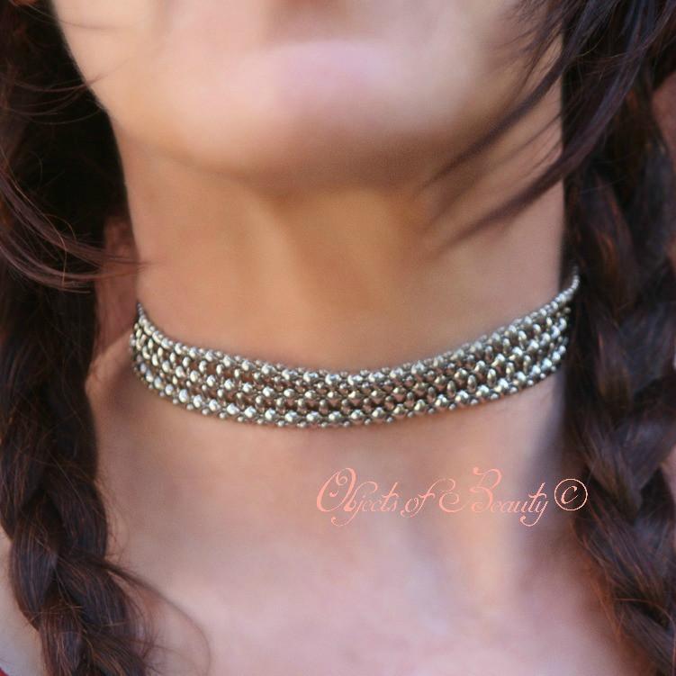 Lucretia's Perfume SG Liquid Metal Choker Necklaces Sergio Gutierrez Liquid Metal Jewelry 
