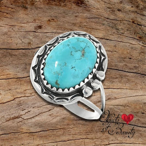Man's Navajo Sterling Turquoise Moon Ring | Yellowstone Spirit Southwestern Collection Ring Objects of Beauty Southwest 