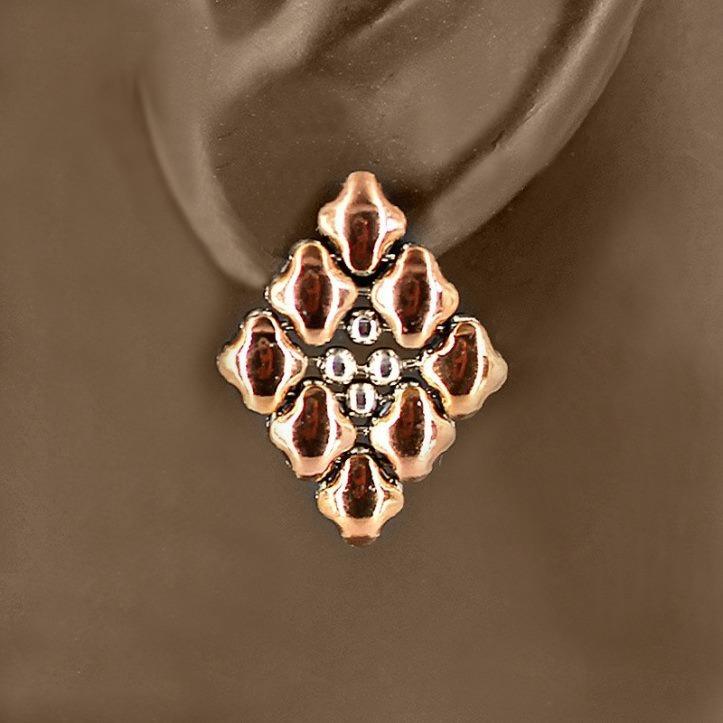 Mia Stainless Steel Rose Titanium Earrings | SG Liquid Metal Stainless liquid metal earrings Sergio Gutierrez Liquid Metal Jewelry 