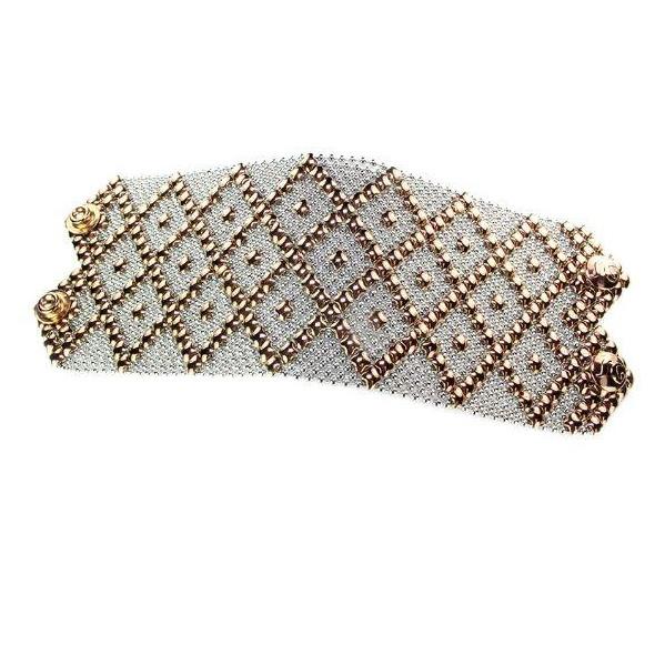 Michonne Stainless Steel w Rose Titanium Bracelet | SG Liquid Metal Bracelets Sergio Gutierrez Liquid Metal Jewelry 