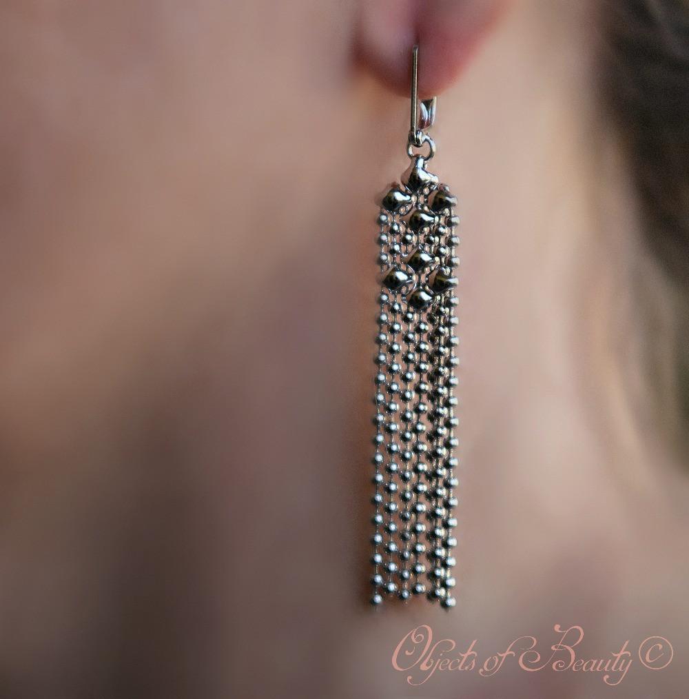 Petite Darling Dangles SG Liquid Metal Earrings Earrings Sergio Gutierrez Liquid Metal Jewelry 