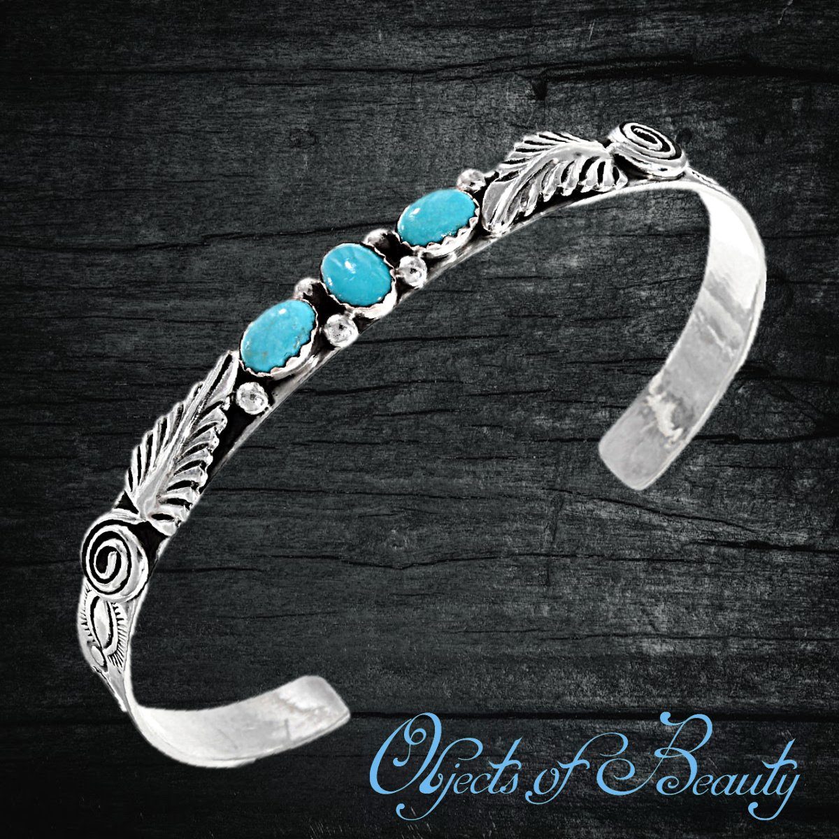 Petite Kingman Turquoise Navajo Bracelet | Yellowstone Spirit Southwestern Collection