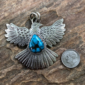 Silver & Turquoise Thunderbird | Yellowstone Spirit Southwestern Collection | Spirit Animal Collection size