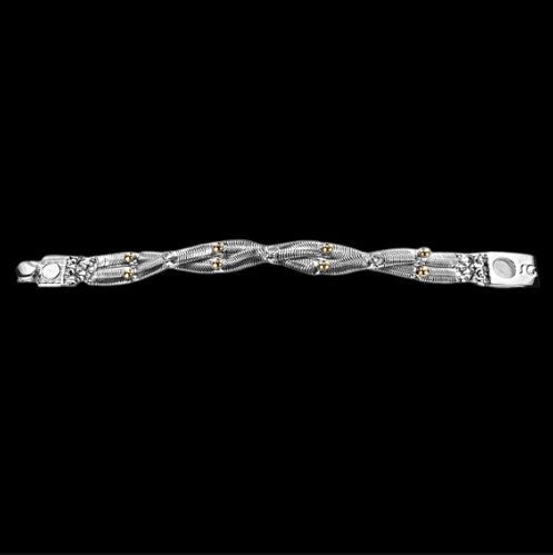 Precious Entwined Snake Bracelet w Gold and Zirconia Details liquid metal bracelet SG Liquid Metal 