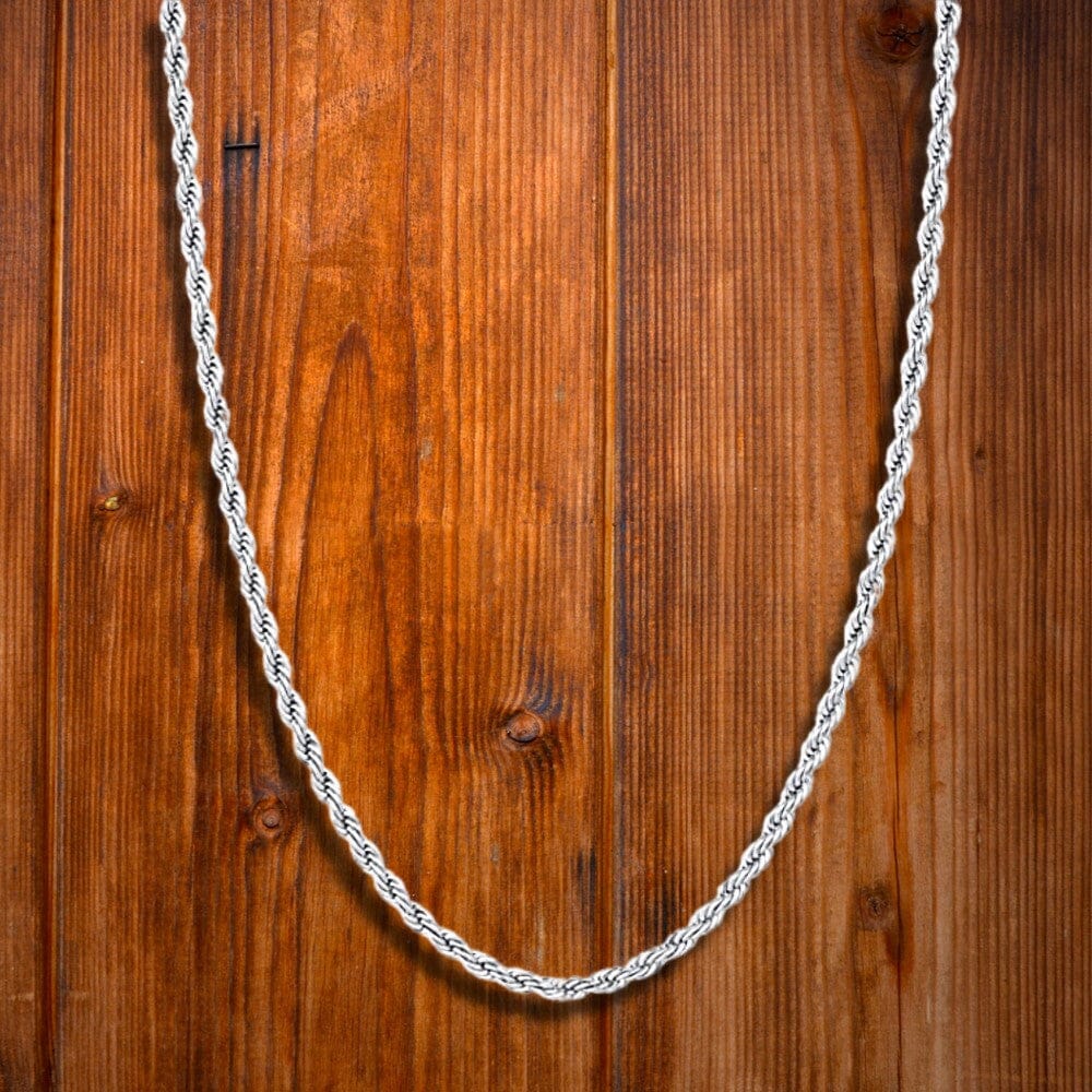Rhodium Plated Elegant, Shiny & Sturdy 925 Sterling Silver Rope Chain -  Objects of Beauty