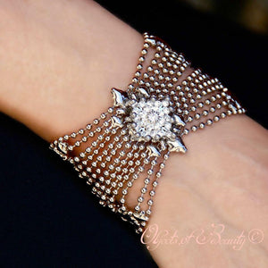 Roxy's Trouble SG Liquid Metal Butterfly Bracelet w Swarovski Crystal Bracelets Sergio Gutierrez Liquid Metal Jewelry 