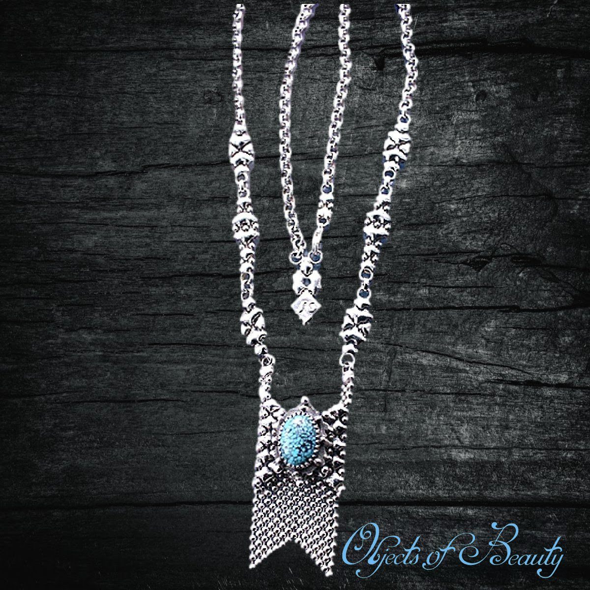 Sacagawea Talisman SG Liquid Metal Turquoise Pouch Necklace