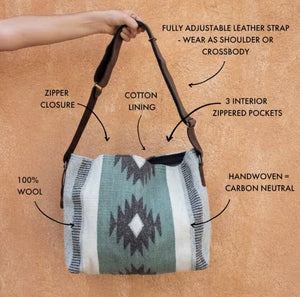 Sage Advice Handwoven Wool Shoulder Tote | Yellowstone Spirit Southwestern Collection Handwoven Wool Tote Objects of Beauty Southwest 