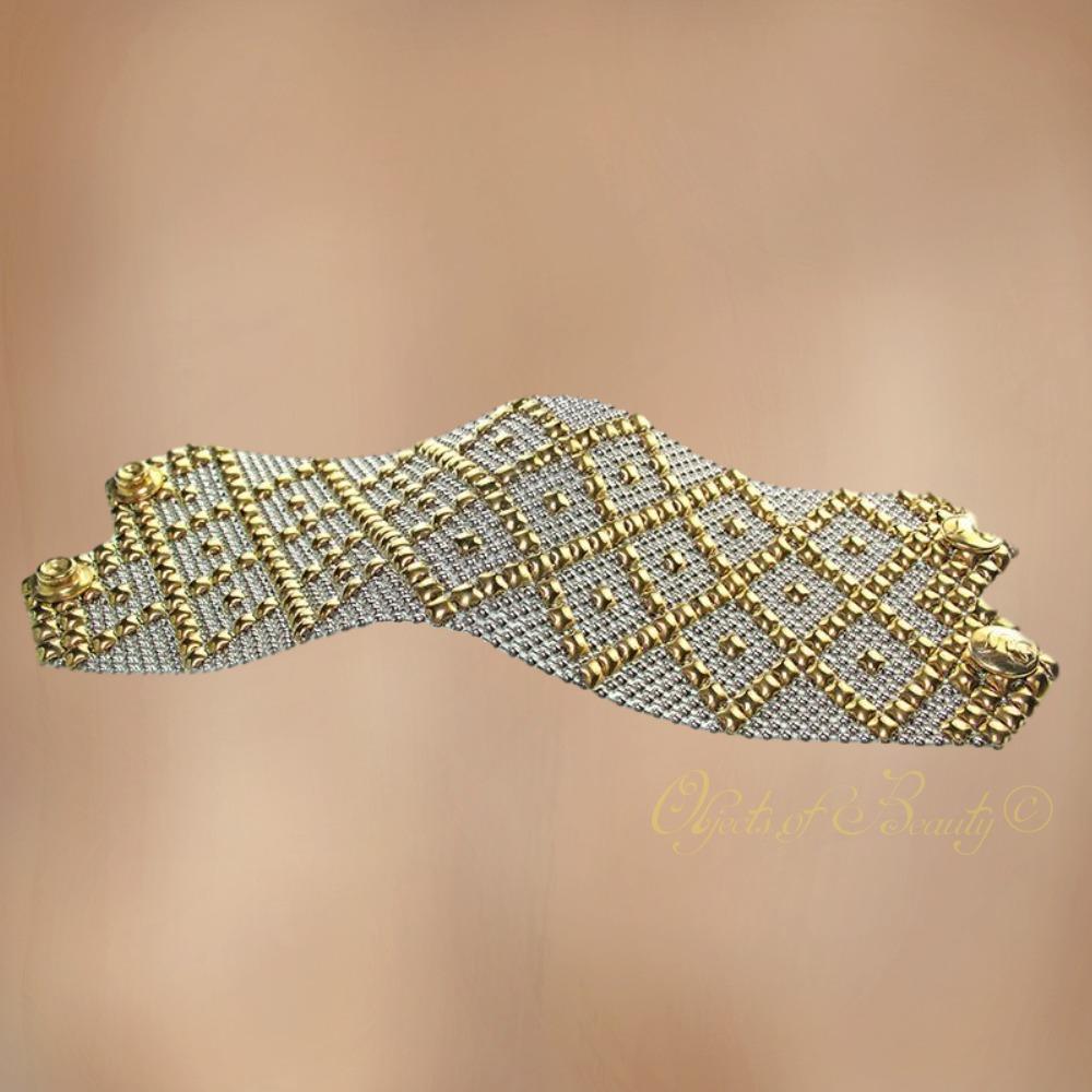 Salome' Stainless Steel w Yellow-Gold Titanium Bracelet | SG Liquid Metal Bracelets Sergio Gutierrez Liquid Metal Jewelry 