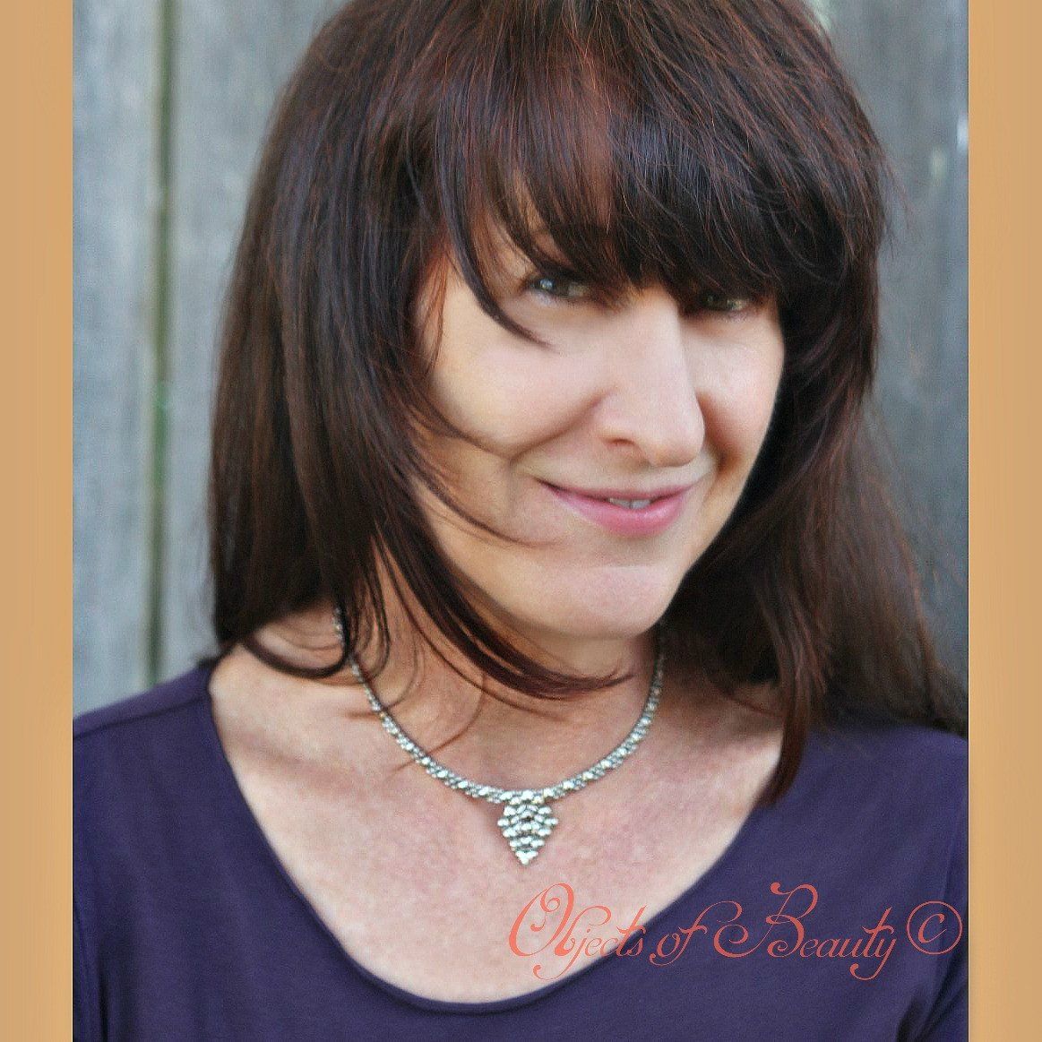 Samantha's Diamond SG Liquid Silver Necklace Necklaces Sergio Gutierrez Liquid Metal Jewelry 