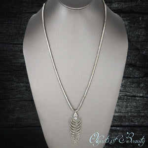 Schisandra Chainmaille Zircon Necklace | SG Liquid Metal Necklaces Sergio Gutierrez Liquid Metal Jewelry 