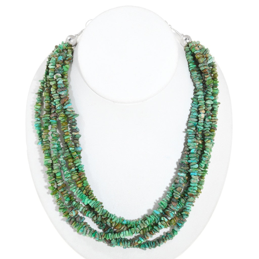 Seven Strand Navajo Green Turquoise Southwestern Necklace Necklaces Objects of Beauty Southwest 