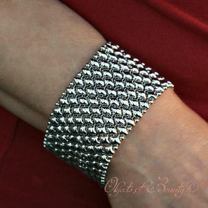 Silver Love SG Liquid Silver Mesh Bracelet | Sergio Gutierrez Bracelets Sergio Gutierrez Liquid Metal Jewelry 