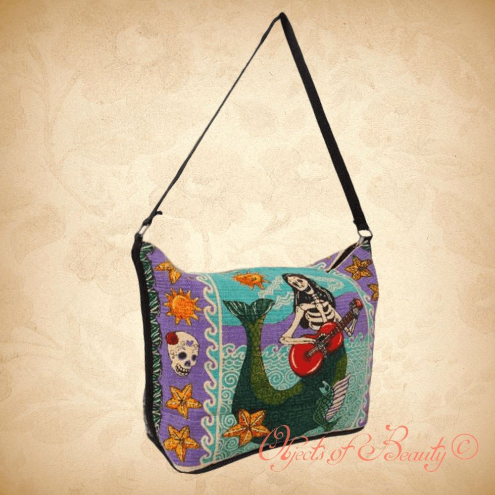 Sirena Mermaid | Handcrafted Screen Printed Cotton Bag Purses and Bags Objects of Beauty 