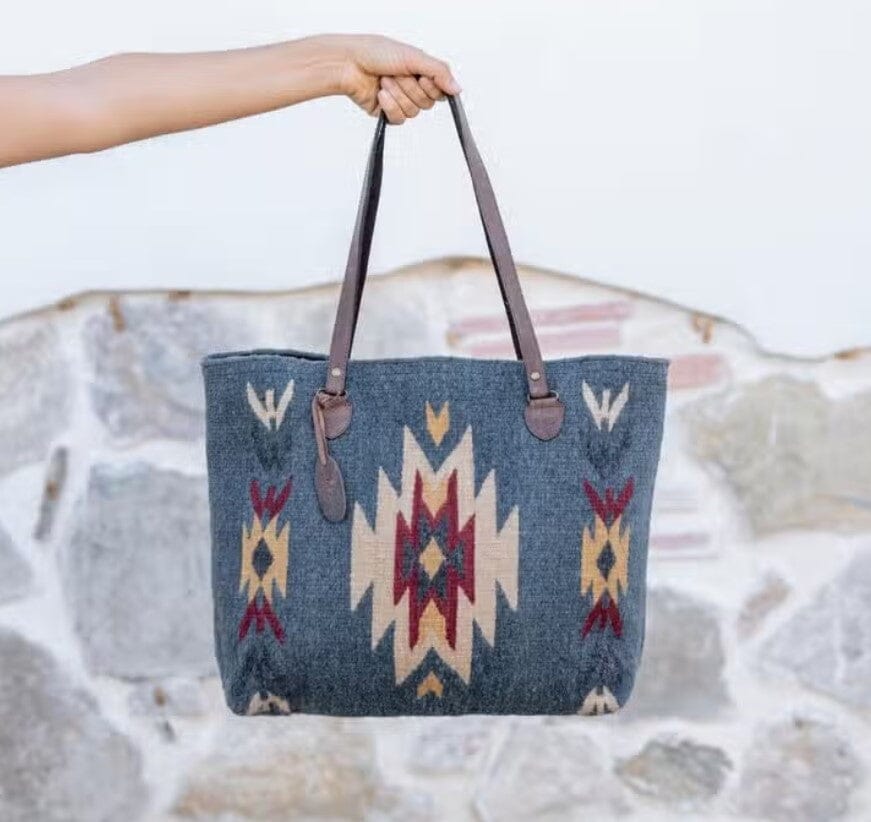 Sparrow's Song Hand-Dyed & Handwoven Wool Tote | Yellowstone Spirit Southwestern Collection Handwoven Wool Tote Objects of Beauty Southwest 