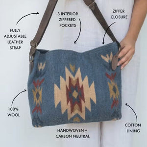 Sparrow's Song Hand-Dyed & Handwoven Wool Tote | Yellowstone Spirit Southwestern Collection Handwoven Wool Tote Objects of Beauty Southwest 