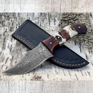 Stag Antler Damascus Bushcraft Hunting Knife | Yellowstone Spirit Southwestern Collection Damascus Knife Objects of Beauty 