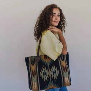 Stargazing at Midnight Tote | Handwoven Wool Bag Handwoven Bag ObjectsOfBeauty 