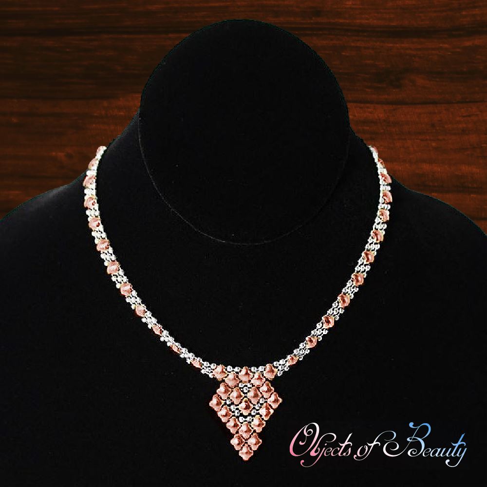 Tallulah Stainless Steel Necklace w Rose Titanium | SG Liquid Metal Necklaces Sergio Gutierrez Liquid Metal Jewelry 