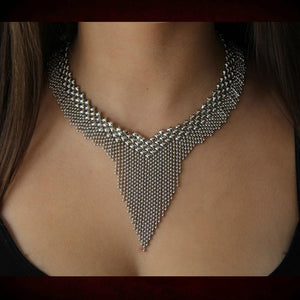 The Search SG Liquid Metal Fringe Necklace Necklaces Sergio Gutierrez Liquid Metal Jewelry 