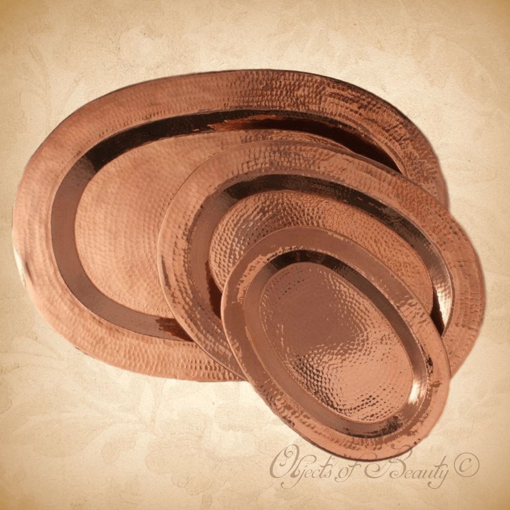 Thessaly Oval Copper Platters | Sertodo Copper Copper Platter Sertodo Copper 