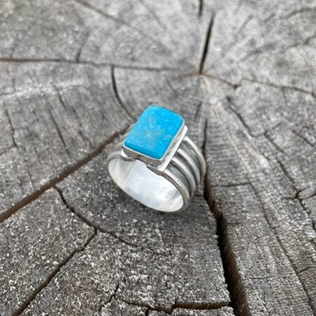 Bisbee Turquoise Square Ring - Malouf on the Plaza