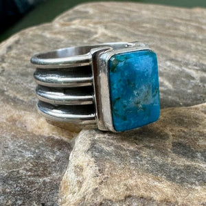 Yellowstone Spirit Man's Turquoise Ring Made in USA | Yellowstone Spirit Southwestern Collection Turquoise Ring Objects of Beauty Southwest 